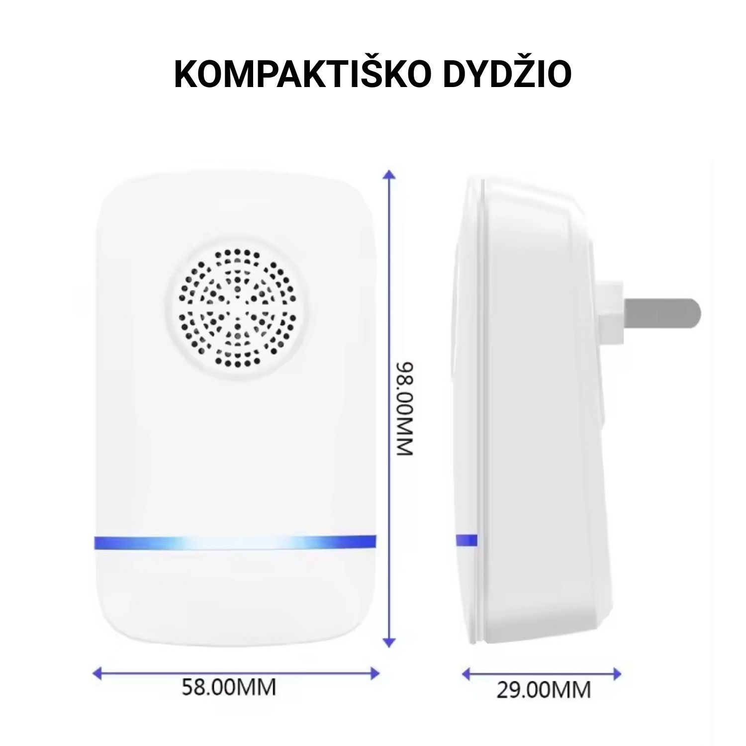 Ultragarsinis vabzdžių ir pelių atbaidiklis prijungtas prie elektros lizdo, naudojamas namuos